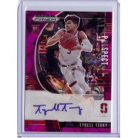 2020-21 Prizm Draft Picks Tyrell Terry #81 Prospect Autographs Purple Ice /99 Stanford Cardinal/Dallas Mavericks