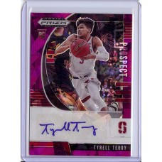 2020-21 Prizm Draft Picks Tyrell Terry #81 Prospect Autographs Purple Ice /99 Stanford Cardinal/Dallas Mavericks