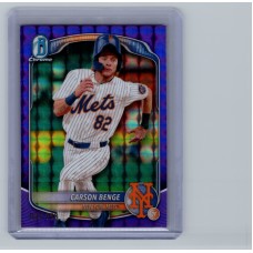 2025 Bowman Carson Benge #BCP-108 Bowman Chrome Prospects Purple Geometric #/250 (1:415) New York Mets