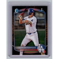 2025 Bowman Victor Rodrigues #BCP-45 Bowman Chrome Prospects Reptillian Refractor (1:13) Los Angeles Dodgers