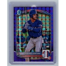 2025 Bowman Paulino Santana #BCP-72 Bowman Chrome Prospects Purple Geometric #/250 (1:415) Texas Rangers