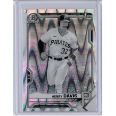 2021 BOWMAN DRAFT CHROME HENRY DAVIS BLACK & WHITE RAYWAVE REFRACTOR  BDC-48 PITTSBURGH PIRATES