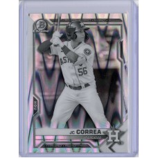 2021 BOWMAN DRAFT CHROME JC CORREA BLACK & WHITE RAYWAVE REFRACTOR  BDC-29 HOUSTON ASTROS