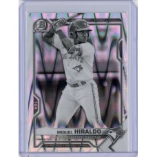 2021 BOWMAN DRAFT CHROME MIGUEL HIRALDO BLACK & WHITE RAYWAVE REFRACTOR  BDC-98 TORONTO BLUE JAYS