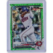 2021 BOWMAN DRAFT CHROME AUSTIN MARTIN GREEN SPARKLE REFRACTOR /99 BDC-19 MINNESOTA TWINS