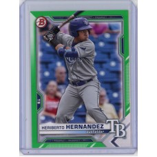 2021 BOWMAN DRAFT HERIBERTO HERNANDEZ GREEN PAPER /99 BDC-100 TAMPA BAY RAYS