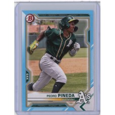 2021 BOWMAN DRAFT PEDRO PINEDA SKY BLUE PAPER /499 BD-65 OAKLAND ATHLETICS