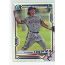 2021 BOWMAN DRAFT CHROME CAMERON CAULEY REFRACTOR BDC-192 TEXAS RANGERS