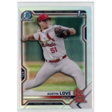 2021 BOWMAN DRAFT CHROME AUSTIN LOVE REFRACTOR BDC-164 ST. LOUIS CARDINALS