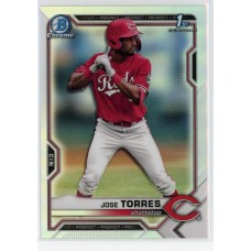 2021 BOWMAN DRAFT CHROME JOSE TORRES REFRACTOR BDC-125 CINCINNATI REDS