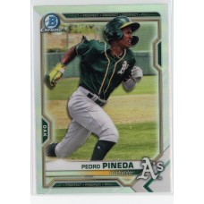 2021 BOWMAN DRAFT CHROME PEDRO PINEDA REFRACTOR BDC-65 OAKLAND ATHLETICS