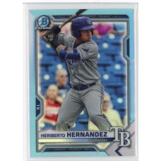 2021 BOWMAN DRAFT CHROME HERIBERTO HERNANDEZ SKY BLUE REFRACTOR BDC-100 TAMPA BAY RAYS