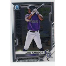 2021 BOWMAN DRAFT CHROME ADAEL AMADOR BASE BDC-195 COLORADO ROCKIES