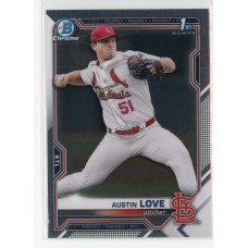 2021 BOWMAN DRAFT CHROME AUSTIN LOVE BASE BDC-164 ST. LOUIS CARDINALS