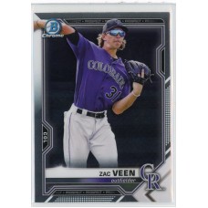 2021 BOWMAN DRAFT CHROME ZAC VEEN BASE BDC-150 COLORADO ROCKIES