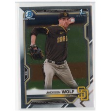 2021 BOWMAN DRAFT CHROME JACKSON WOLF BASE BDC-141 SAN DIEGO PADRES