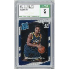 2017-18 Donruss Optic Donovan Mitchell #188 Rated Rookie CSG 9 Utah Jazz