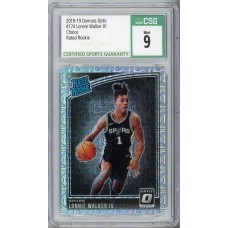 2018-19 Donruss Optic Choice Lonnie Walker IV #174 Rated Rookie CSG 9 San Antonio Spurs 