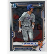 2021 BOWMAN DRAFT CHROME JT SCHWARTZ BASE BDC-61 NEW YORK METS