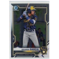 2021 BOWMAN DRAFT CHROME EDUARDO GARCIA BASE BDC-22 MILWAUKEE BREWERS