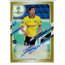 2020-21 TOPPS CHROME UEFA CHAMPIONS LEAGUE JUDE BELLINGHAM #CA-JBL ROOKIE GOLD REFRACTOR AUTOGRAPH VARIATION 41/50 BORUSSIA DORTMUND