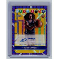 2024-25 Topps Chrome Breakers Delight Devin Carter #NSS-DC RC Next Stop Signatures Purple Geometric Refractor - (1:4 breaker) Sacramento Kings