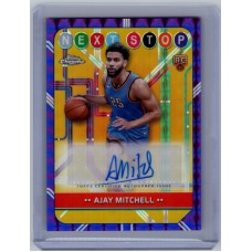 2024-25 Topps Chrome Breakers Delight Ajay Mitchell #NSS-AM RC Next Stop Signatures Purple Geometric Refractor - (1:4 breaker) Oklahoma City Thunder