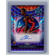 2024-25 Topps Chrome Breakers Delight Ron Holland II #TCRA-RH Topps Certified Autograph Issue Rookies Purple Geometric Refractor - (1:5 breaker) Detroit Pistons