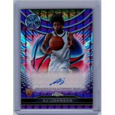 2024-25 Topps Chrome Breakers Delight AJ Johnson #TCRA-AJ Topps Certified Autograph Issue Rookies Purple Geometric Refractor - (1:5 breaker) Milwaukee Bucks