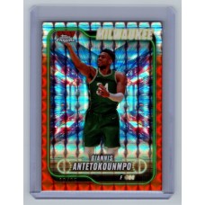 2024-25 Topps Chrome Breakers Delight Giannis Antetokounmpo #41 Orange Geometric Refractor - (1:5 breaker) /25 Milwaukee Bucks