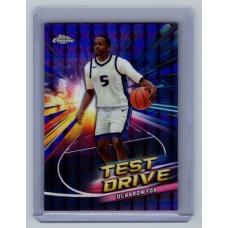 2024-25 Topps Chrome Breakers Delight De'Aaron Fox #TD-19 Test Drive Purple Geometric Refractor - (1:9 breaker) Sacramento Kings