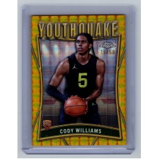2024-25 Topps Chrome Breakers Delight Cody Williams #YQ-8 RC Youthquake Gold Geometric Refractor - (1:29 breaker) /50 Utah Jazz