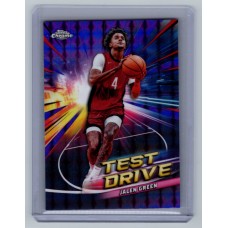 2024-25 Topps Chrome Breakers Delight Jalen Green #TD-10 Test Drive Purple Geometric Refractor - (1:9 breaker) Houston Rockets