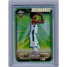 2024-25 Topps Chrome Breakers Delight AJ Johnson #145 RC Refractor - (1:2 hobby, 4:1 breaker: 1:8 value, 1:7 mega) Milwaukee Bucks