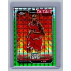 2024-25 Topps Chrome Breakers Delight Dennis Rodman #95 Green Refractor - (1:49 hobby, 1:1,013 value, 1:444 mega) /99 Chicago Bulls