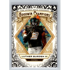 2025 Upper Deck Goodwin Champions Luther Burden III #13 Glossy Black Parallel Prospect Football 1:2 Hobby, 1:2 e-Pack