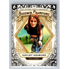 2025 Upper Deck Goodwin Champions Hayley Ashburn #50 Glossy Black Parallel Rookie Slacklining 1:2 Hobby, 1:2 e-Pack