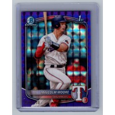 2025 Bowman Malcolm Moore #BCP-129 Bowman Chrome Prospects Purple Geometric #/250 (1:415) Texas Rangers