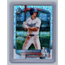 2025 Bowman Kellon Lindsey #BCP-137 Bowman Chrome Prospects Mini Diamond (1:25) Los Angeles Dodgers