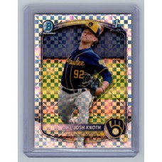 2025 Bowman Josh Knoth #BCP-136 Bowman Chrome Prospects X-fractor (1:25) Milwaukee Brewers
