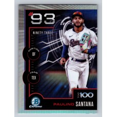 2025 Bowman Paulino Santana #BTP-93 Bowman Scouts' Top 100 Texas Rangers