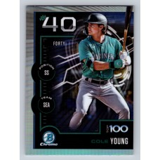 2025 Bowman Cole Young #BTP-40 Bowman Scouts' Top 100 Seattle Mariners