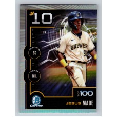 2025 Bowman Jesus Made #BTP-10 Bowman Scouts' Top 100 Milwaukee Brewers