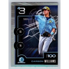 2025 Bowman Carson Williams #BTP-3 Bowman Scouts' Top 100 Tampa Bay Rays