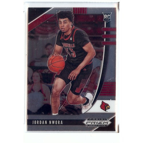 2020-21 Prizm Draft Picks Jordan Nwora #38 Base Rookie Louisville Cardinals/Milwaukee Bucks