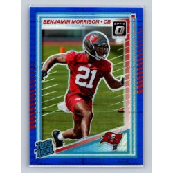 2025 Donruss Optic Benjamin Morrison #236 Rated Rookies Blue Hyper Tampa Bay Buccaneers