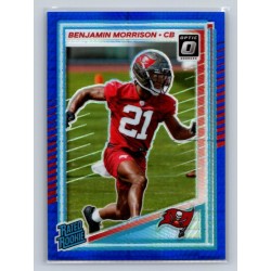 2025 Donruss Optic Benjamin Morrison #236 Rated Rookies Blue Hyper Tampa Bay Buccaneers