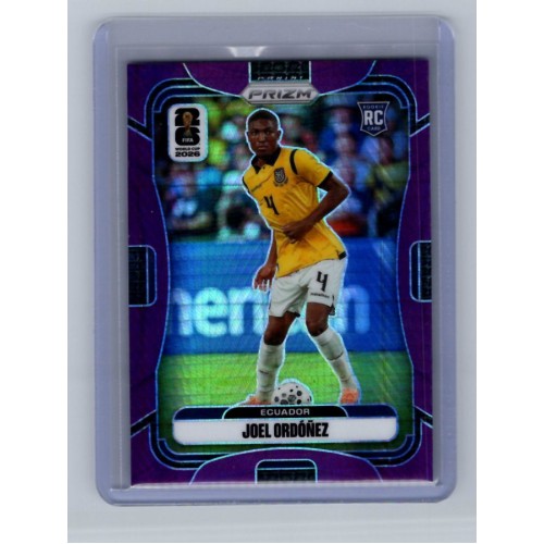 2026 Prizm FIFA World Cup Joel Ordonez Base Prizms Purple Hyper /299 #211 Ecuador