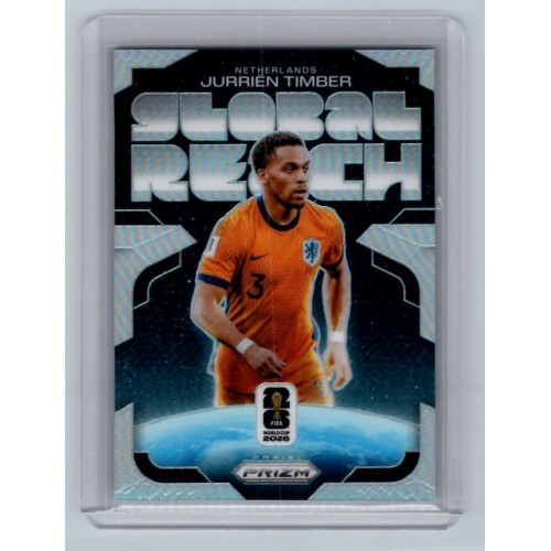 2026 Prizm FIFA World Cup Jurrien Timber Global Reach Prizms Silver # 14 Netherlands