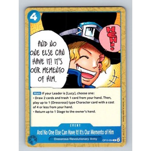 ONE PIECE Adventure on Kami's Island And No One Else Can Have It! It's Our Memento of Him #OP15-054 ONE PIECE Adventure on Kami's Island And No One Else Can Have It! It's Our Memento of Him #OP15-054